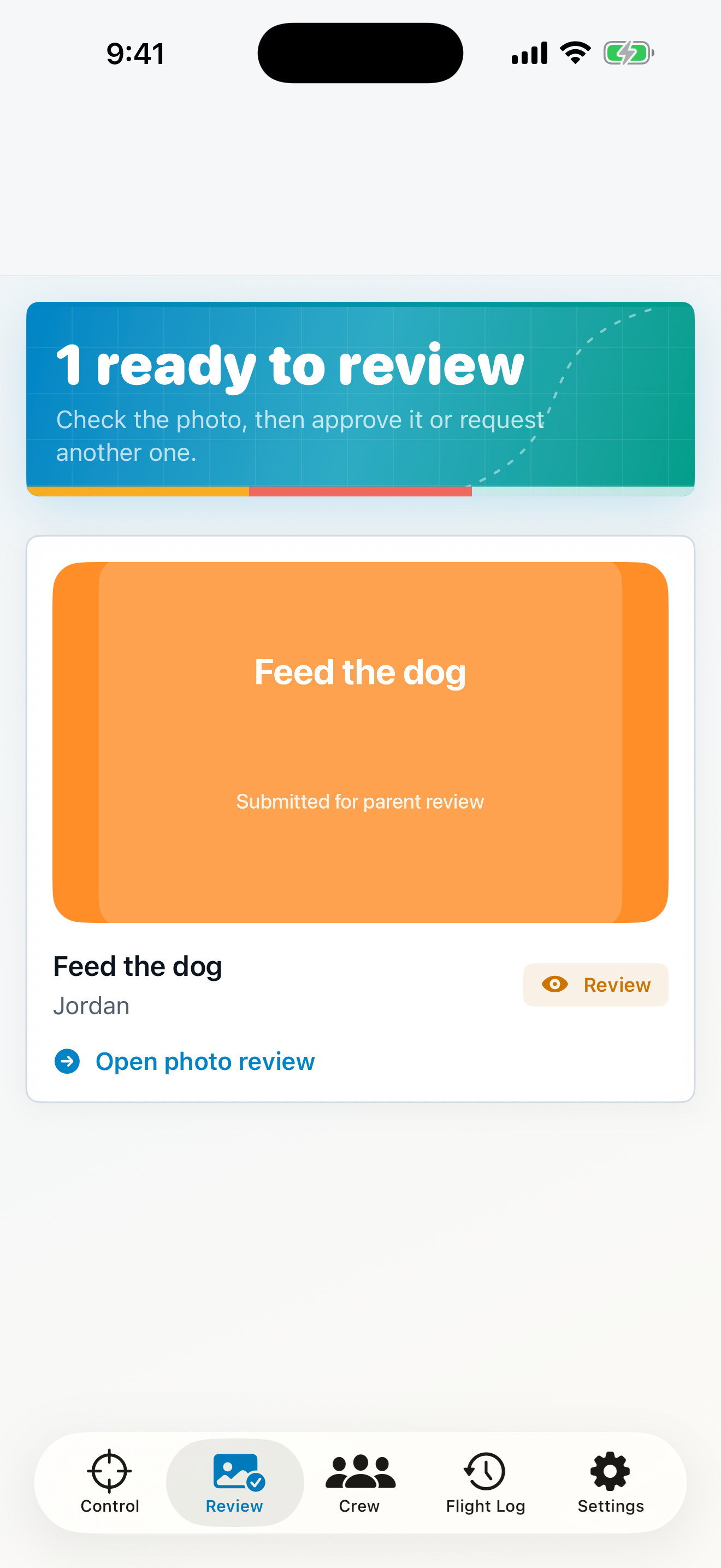 Parent reviewing a child's photo proof